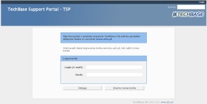 TechBase Support Portal - ekran logowania