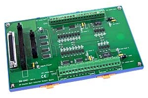 24-channel OPTO-22 compatible Open-collector output Board, Include CA-5015 (50-pin Flat Cable 1.5m), DIN-rail mounting, 24x DO