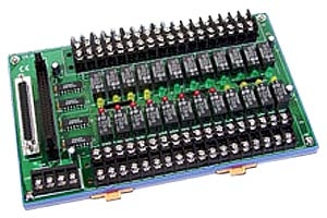 24-channel relay Output Board (24V) (RoHS), Opto-22 Compatible, DB37 Connector, DIN-Rail Mounting