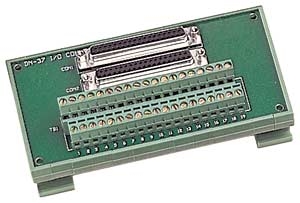 I/O Connector Block with DIN-Rail Mounting, 2x 37-pin D-sub Connector