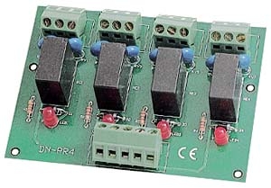 4 Channels Power Relay Module, 1 Contact Form C with Protection, board, DIN-rail, 4x DO