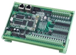 Industrial Programmable Automation Controller Board, CPU ATMEL 180MHz,  16x isolated DI, 8x Darlington-pair DO, 64MB SDRAM, daughter board, Linux, embedded, 2x 100base-tx, 1x RS-232, 1x RS-485, 2x USB, wt, 1x SD