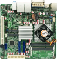 Mini-ITX Motherboard, CPU AMD T56N Dual core 1, 6GHz APU, 2x SODIMM, DDR3, 1x 32-bit PCI, 5x SATA3, 1x PCI-E, 1x mSATA, HD Audio, 10x USB, 1x PS2 KB/MS, 2x RJ-45, 1x VGA, 1x DVI-D, 1x HDMI, 1x GPIO, 1x RS-232, 1x CIR, 1x Gigabit ethernet, sbc