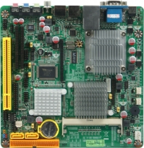 Mini-ITX mainboard, chipset  Intel 945GSE + ICH7M, supports CPU Intel Atom N270, built-in Intel GMA 950 Graphics Core, LVDS support, Gigabit Lan, Integrated ALC662 HD Audio CODEC, Power on Board, sbc