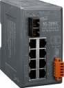 Unmanaged 8-Port Industrial 10/100 Base-T to 100 Base-FX Fiber Optics (SC), multi mode, switch