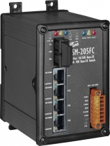 Unmanaged 4-Port Industrial 10/100 Base-T(X) with 100 Base-FX Fiber Switch (RoHS), multi mode