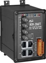 Unmanaged Industrial Switch, 4x 10/100 Base-T(X), Dual 100 Base-FX, multi mode