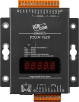 Programmable Serial-to-Ethernet Device Server, 5x RS-232, 1x RS-485, 1x DI, 2x DO, in metal case, with LED display, PoE, CPU 80186 80MHz