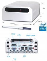 Bezwentylatorowy komputer typu BOX z procesorem Intel Atom™, 2GB RAM, IDE, CF, SD, PCI-E, VGA, RS232/422/485, LAN, 4xUSB, audio