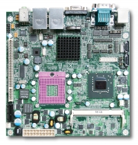 Pyta gwna Mini-ITX na bazie procesora Mobile Intel Core™2 Duo z DDR2 SDRAM, dualnym wywietlaniem, dwoma portami Gigabit Ethernet, czterema portami COM i USB