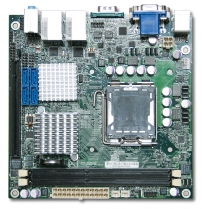 Leading Intel Core2 Quad / Core2 Duo 1.6GHz Processor based Mini-ITX embedded board with Dual Display, Dual Gigabit Ethernet, SATA, COM and USB, SBC, motherboard