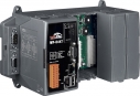 ISaGRAF WinPAC controller, CPU PXA270 520MHz, 96MB FLASH, 128MB SDRAM, VGA, 2x RJ-45 10/100 Base-TX, 1x USB, 2x RS-232, 1x RS-485, 1x RS-232/RS-485, microSD, WindowsCE 5.0, WT-25+75, programmable, PLC, 4x I/O slots