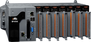 Standard XP-8000/XP-8000-CE6 Controller (PAC), 1 GB DDR SDRAM, CPU AMD LX 800 500MHz, 4 GB Flash, 16 KB EEPROM, CF card, VGA, 2x RJ-45 10/100 Base-TX, 2x USB, 3x RS-232, 1x RS-485, WT-25+75, PLC, 7x I/O slots, box