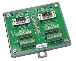 Moduł przekaźnikowy I/O, 2x 9-pin Male D-sub, DIN Rail Mounting, z 2 płytkami CA-0910F