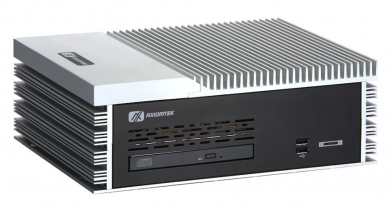 Embedded computer, Intel Core 2 Duo / Celeron M up to 2.2GHz, 3x RS232, 1x RS232/422/485, VGA, 2x FireWire, audio, 2x PS/2, 2x 1000base-tx, 6x USB, 1x 2.5" SATA HDD, 1x PCIe, fan