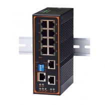 Industrial Managed Ethernet Switch, 8 x 100base-tx, 2 x 1000TX/100FX(Fm)/100FX(Fm)/1000FX(Fm)/1000FX(Fs), single-mode, multi-mode