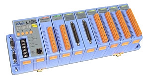 Kontroler wbudowany, CPU 40MHz, 512kb Flash, 256kb SRAM, 1x RS232, 1x RS232/RS485, Ethernet 10BaseT, z 7-segmentowym wywietlaczem, Mini OS7, 8x slotw rozszerze