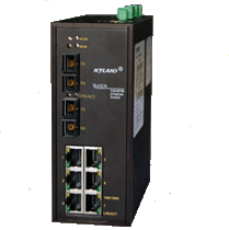 Unmanaged industrial Ethernet rail switch, 2 x 100Base-FX multimode, 6 x 10 /100Base-T/TX