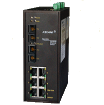 Managed Industrial Ethernet Rail Switch, 2x 100Base-FX, 6x 10/100Base-T-TX, multi mode, din rail