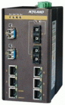 Gigabit managed DIN-Rail industrial Ethernet switch, 2 x 1000Base-FX SM,  2 x 100Base-FX single mode, 6 x 100Base-TX