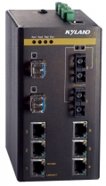 Managed Ethernet switch: 2 Gigabit SFP slots, 2x 100Base-FX ports, multi mode, FC/SC/ST connector; 6x 10/100Base-T(X) ports, RJ45 connector, WT-40+85 C, din rail, 1000Base-FX