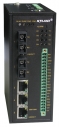 Serial server integrated managed Ethernet switch with 2x 100Base-FX ports, multi mode, FC/SC/ST connector, 4x 10/100Base-T(X) ports, RJ45 connector, WT-40+85 C, din rail